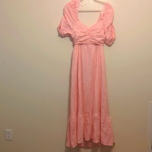 Anthropologie English Factory Medium Pink Empire-waisted Maxi Dress (NWT)